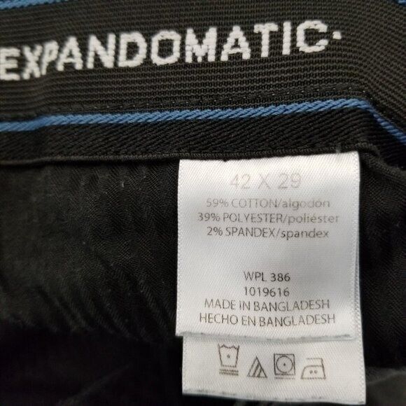 Haggar Mens Size 42x29 Gray Solid Khaki Chino Pants - Picture 2 of 9